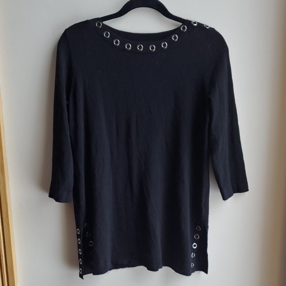Cable & Gauge Black Boat Neck Sweater Size Medium - Picture 8 of 16